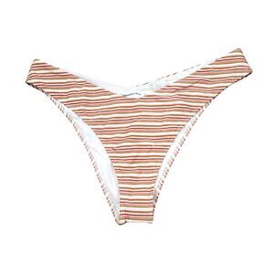 Abercrombie Cheeky Bikini Bottom Size XL High Leg Striped Print V Cut Red White